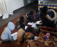 Children studying 